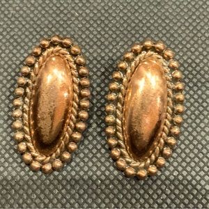 Solid copper clip earrings
